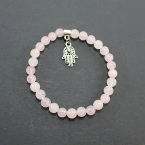 Pulsera de cuarzo rosa 6 mm