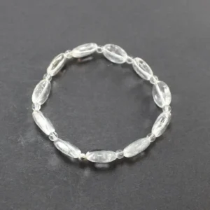 pulsera de cuarzo transparente pepitas ovales