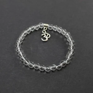 pulsera de cuarzo transparente con charm