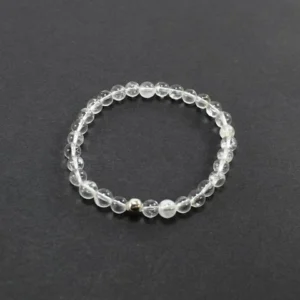 pulsera de cuarzo transparente de 6 mm
