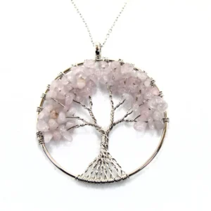 árbol de la vida con cuarzo rosa