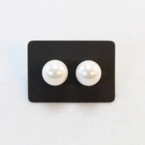pendientes concha perla blanca 10mm carton