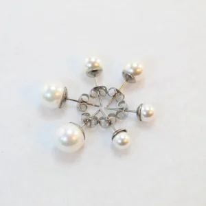 pendientes concha perla blanca agrupados