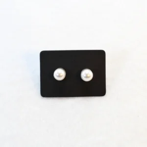 pendientes concha perla blanca 6mm carton