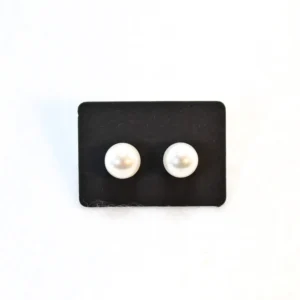 pendientes concha perla blanca 8mm carton