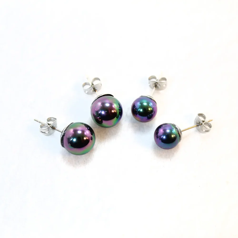 pendientes perla negra