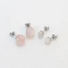 pendientes cuarzo rosa