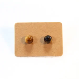 pendientes ojo de tigre 6mm carton
