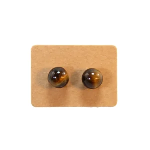pendientes ojo de tigre 8mm carton