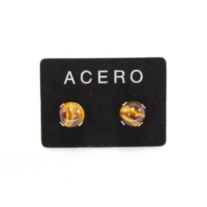 pendientes ojo de tigre 8mm