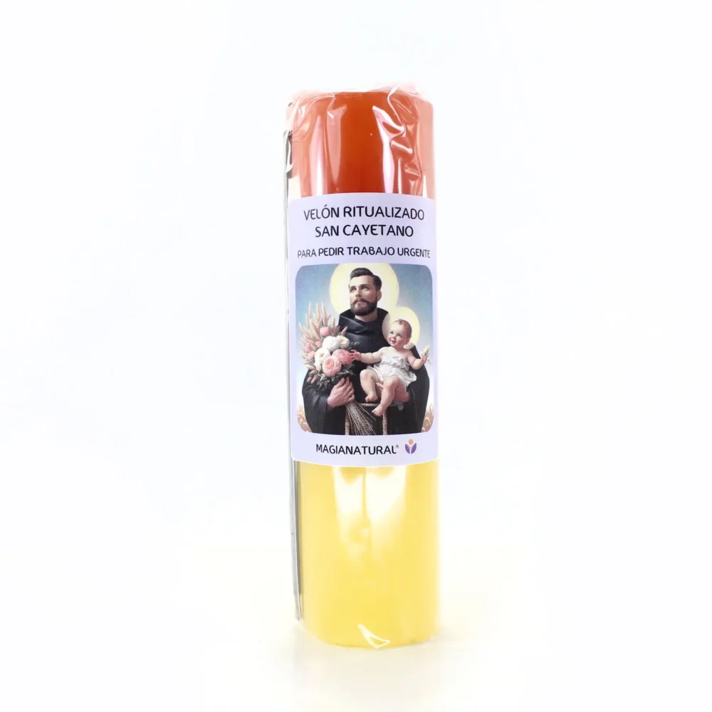 velón esotérico san cayetano anverso