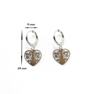 pendientes corazón de la vida medidas