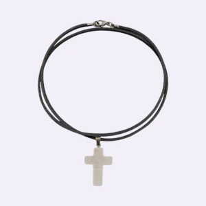 colgante cruz cuarzo rosa