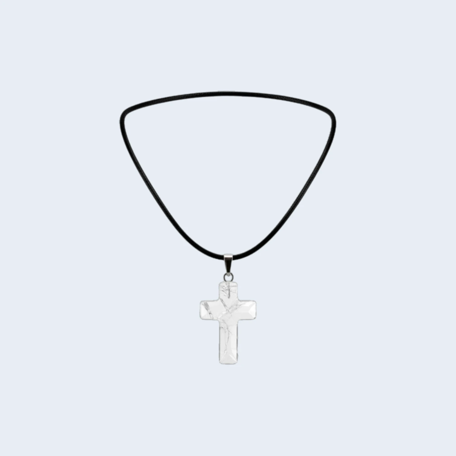 colgante cruz cuarzo tranparente