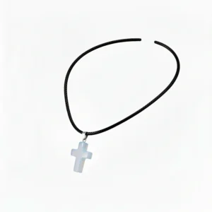 colgante cruz de opalina