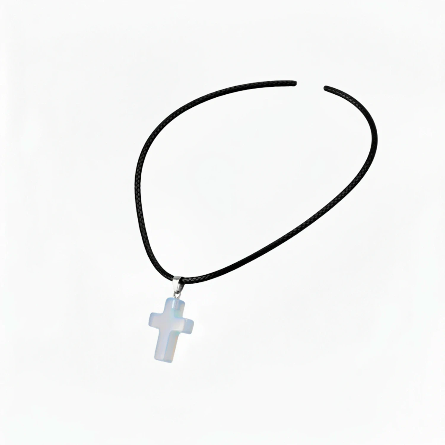 colgante cruz de opalina