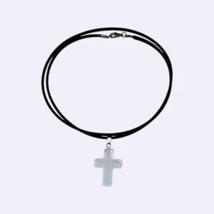 colgante cruz de opalina