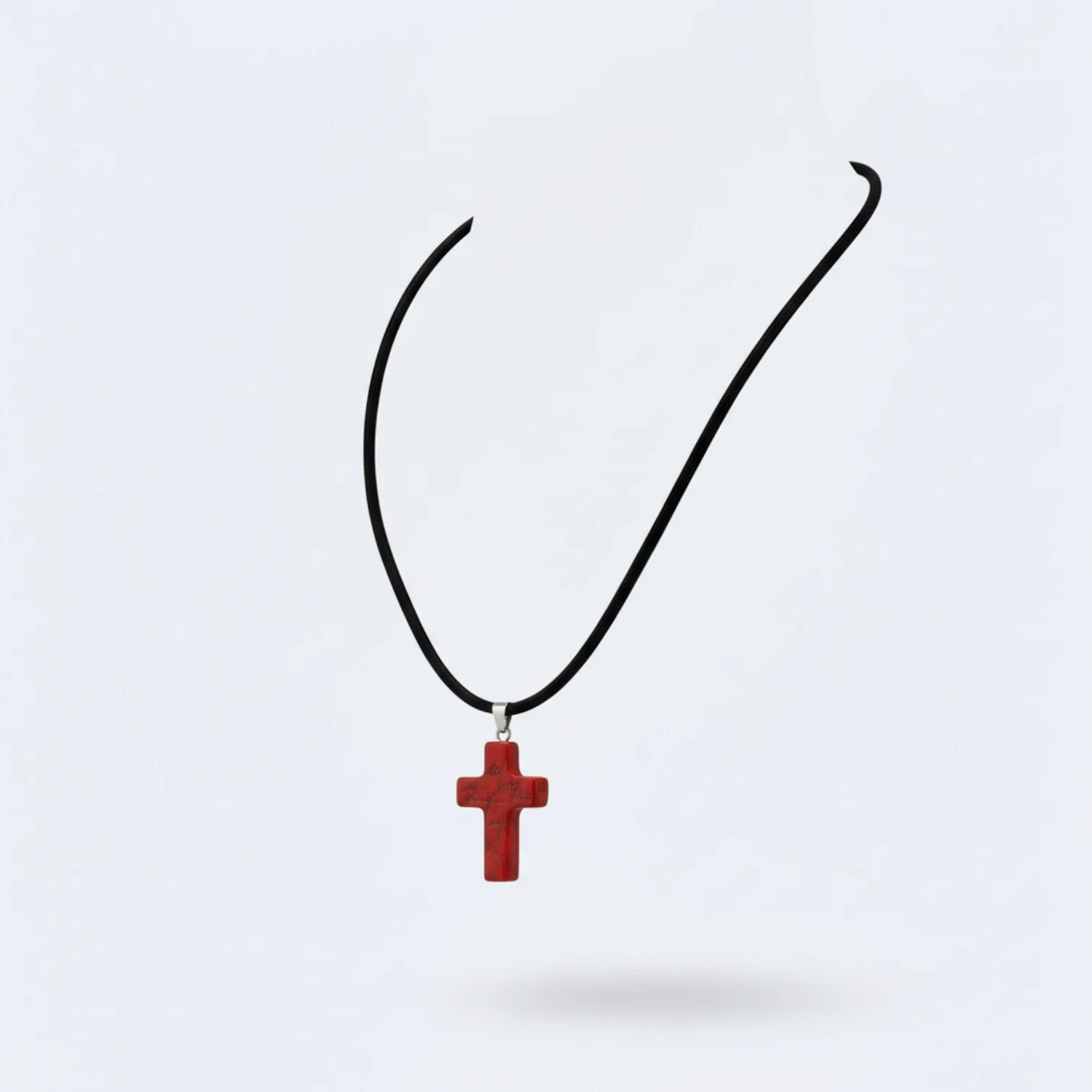 colgante cruz jaspe rojo