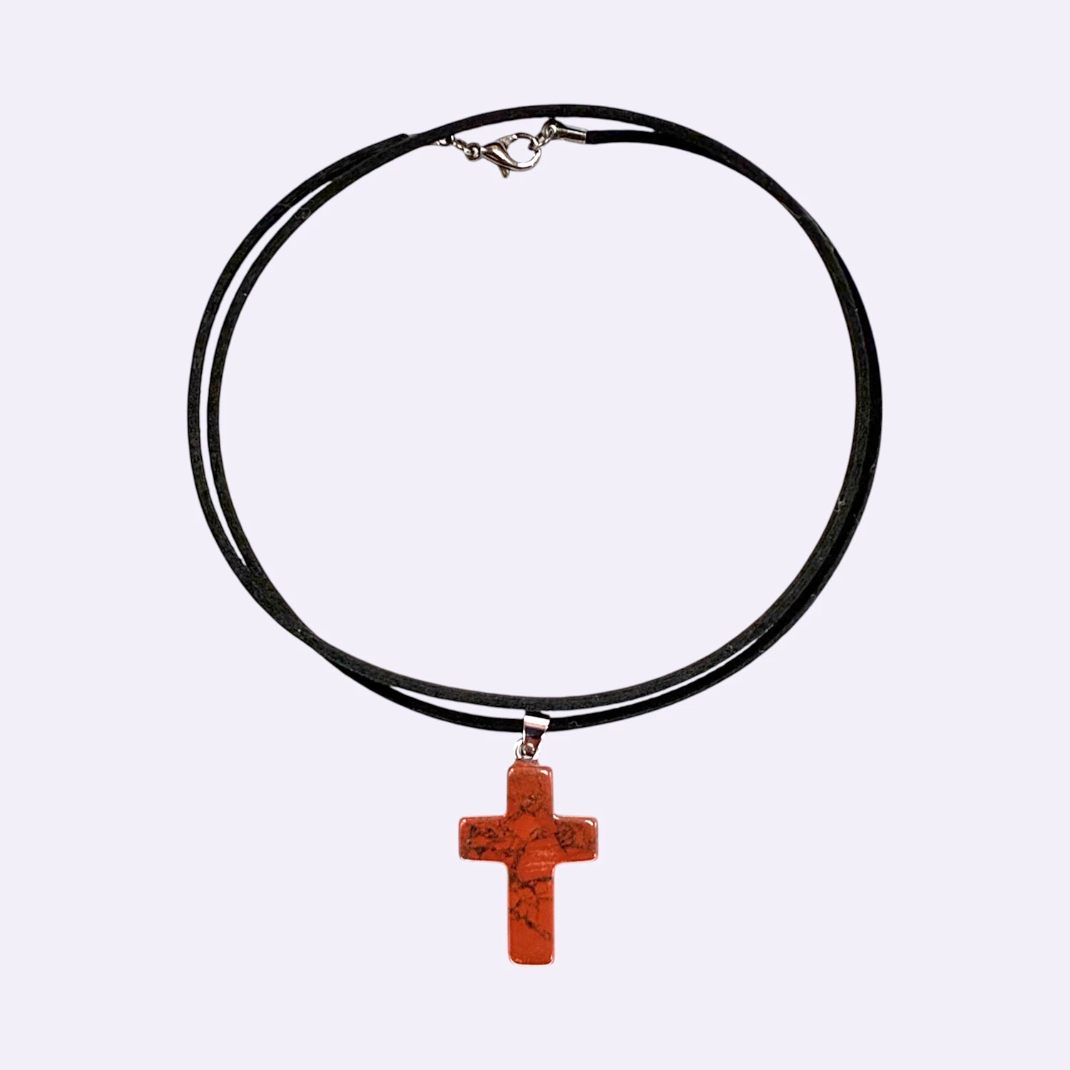 colgante cruz jaspe rojo