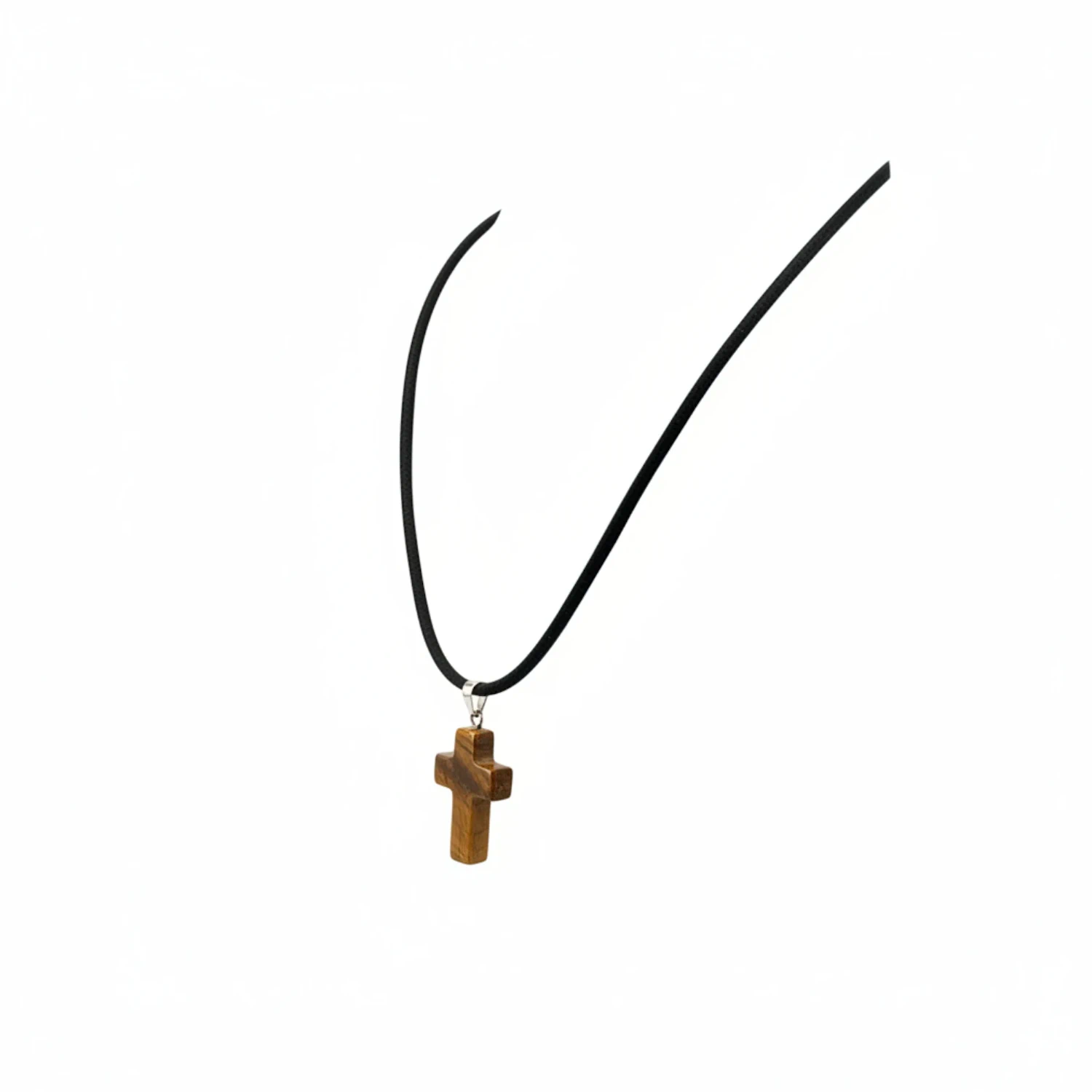 colgante cruz ojo de tigre