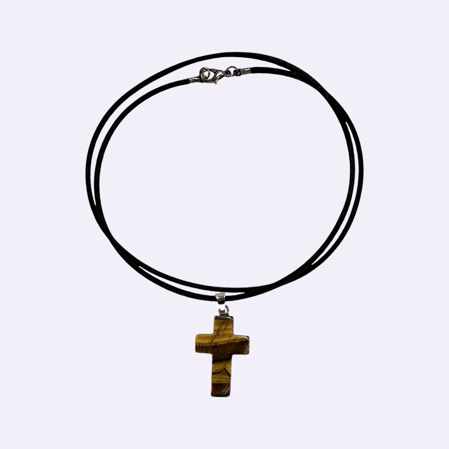 colgante cruz ojo de tigre