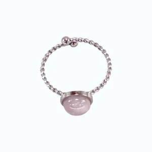anillo cuarzo rosa ajustable