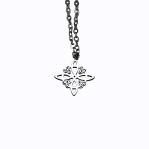 colgante nudo de brujas de acero