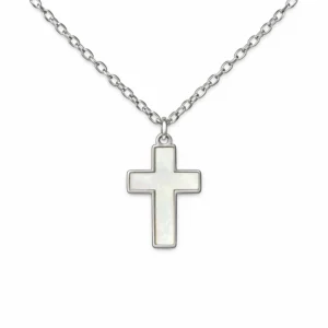 cruz de nácar con cadena