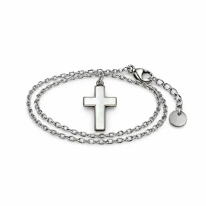 cruz de nácar con cadena