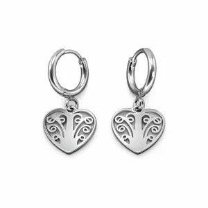 pendientes de aro y corazón