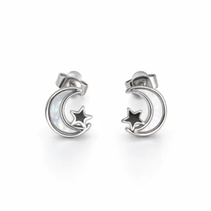 pendientes luna y estrella de nácar