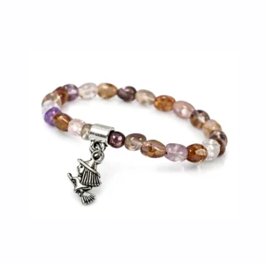 pulsera cuarzo fantasma pepitas
