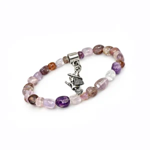 pulsera cuarzo fantasma pepitas