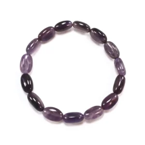 pulsera elástica de amatista cuentas ovales