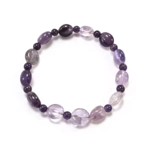 pulsera elástica de amatista lentejas