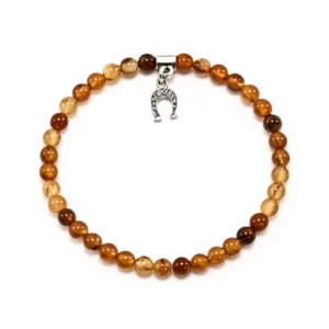 pulsera de carneola 5mm con charm