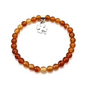 pulsera de carneola 6mm con charm