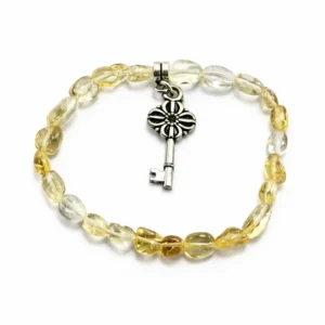 pulsera de cuarzo citrino con llave