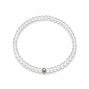 pulsera de cuarzo transparente 4mm hombre