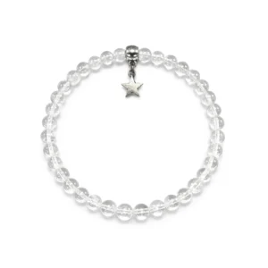 pulsera de cuarzo transparente bola 6mm