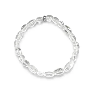 pulsera de cuarzo transparente pepitas