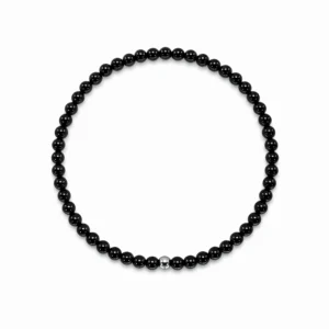 pulsera elástica de obsidiana 4mm hombre