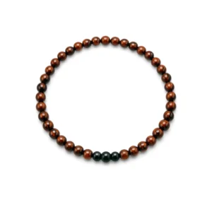 pulsera elástica de obsidiana caoba hombre