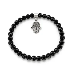 pulsera de obsidiana con charm