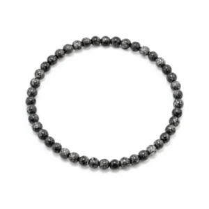 pulsera elástica de obsidiana nevada bola 4mm
