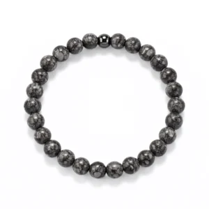 pulsera elástica de obsidiana nevada bola 6mm