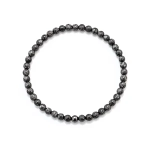 pulsera elástica de obsidiana nevada hombre