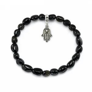 pulsera elástica de obsidiana pepitas charm