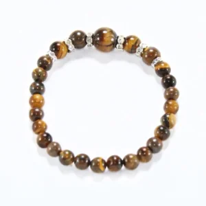 pulsera elástica de ojo de tigre con brillantes