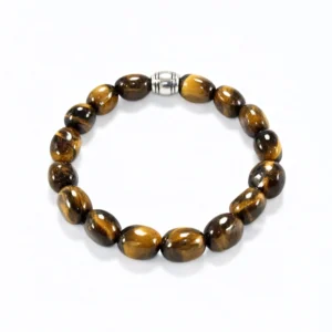 pulsera elástica de ojo de tigre pepitas grandes